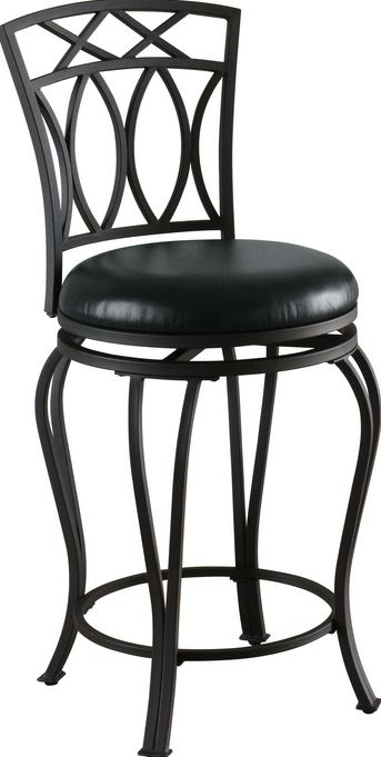 Contemporary Black Counter Height Stool with Chrome Base by Coaster 105253 