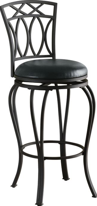 Coaster® Black Upholstered Swivel Bar Stool