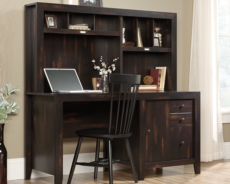 pine computer desk with hutch