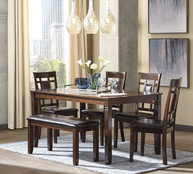 Signature Design by Ashley® Bennox 6-Piece Brown Dining Table Set-2