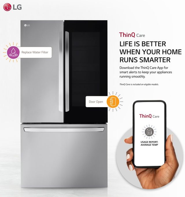 LG 27 Cu. Ft. PrintProof™ Stainless Steel Smart InstaView® Counter Depth French Door Refrigerator 3