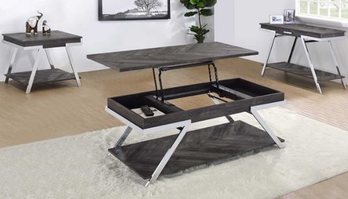 Steve Silver Co. Roma 3-Piece Grey Lift Top Cocktail and End Table Set