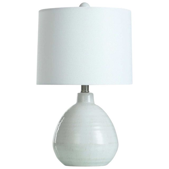 Style Craft White Glazed Ceramic Table Lamp-0