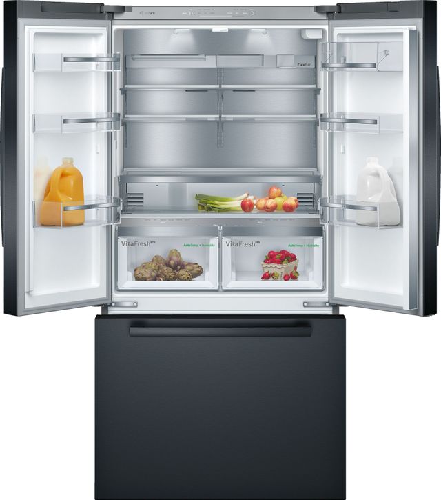 Réfrigérateur à portes françaises à profondeur de comptoir de 36 po Bosch® de 21,0 pi³ - Acier inoxydable noir 3