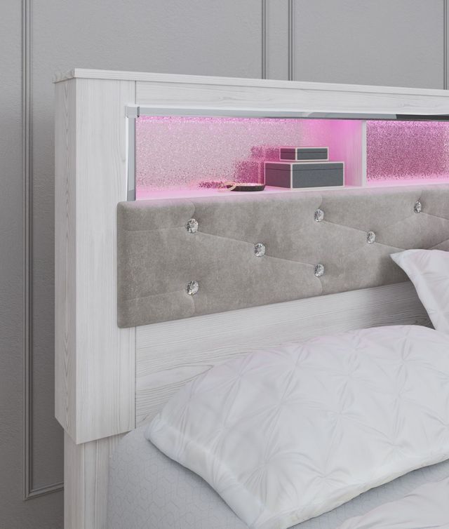 Signature Design by Ashley® Altyra White Queen Upholstered Storage Bookcase Bed-1