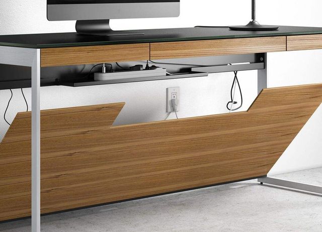BDI Sequel® Satin Nickel/Walnut Compact Desk 3