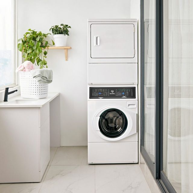 Speed Queen® SF7 3.5 Washer, 7.0 Cu. Ft Electric Dryer White Stack Laundry 4