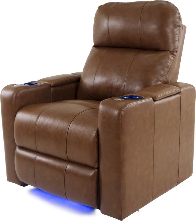 RowOne Prestige Home Entertainment Seating Brown 2-Arm Power Recliner 1