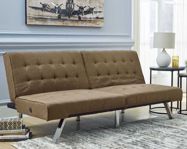 Signature Design by Ashley® Sivley Brown Flip Flop Armless Sofa 8