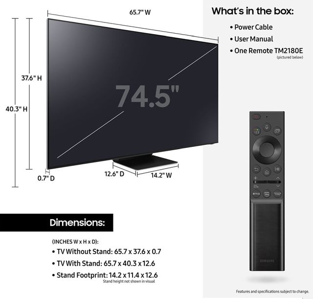 Samsung Neo QN800A 75” QLED 8K Smart TV 8