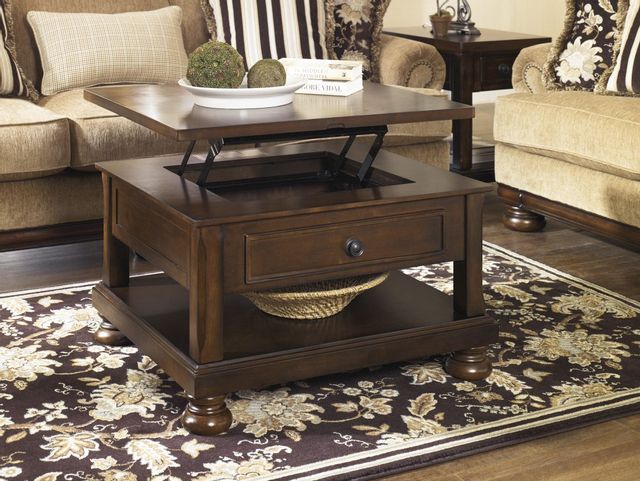 Signature Design by Ashley® Porter Rustic Brown Lift Top Coffee Table 10