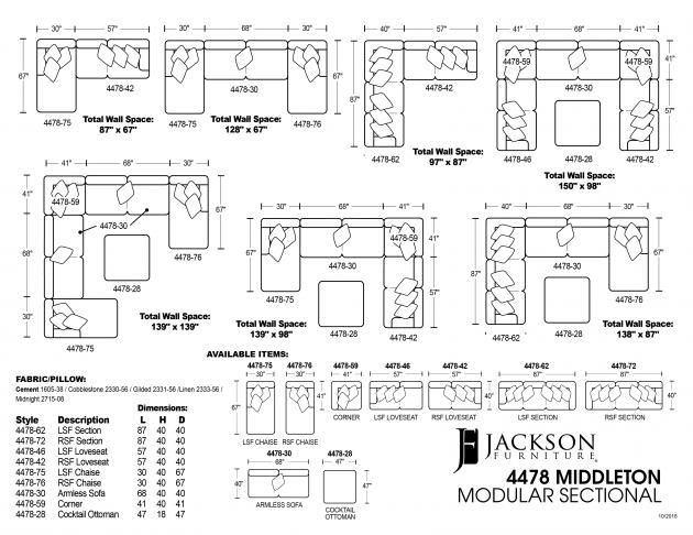 Jackson Furniture Middleton 3-Piece Cement Sectional Set 2