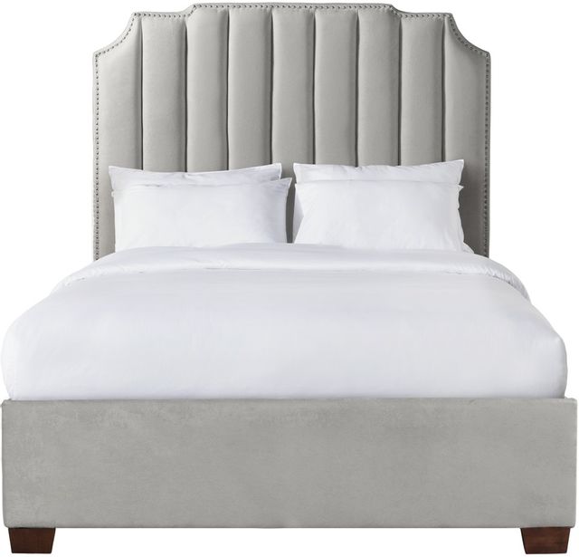 Elements International Harper Gray Upholstered Bed Miskelly Furniture 