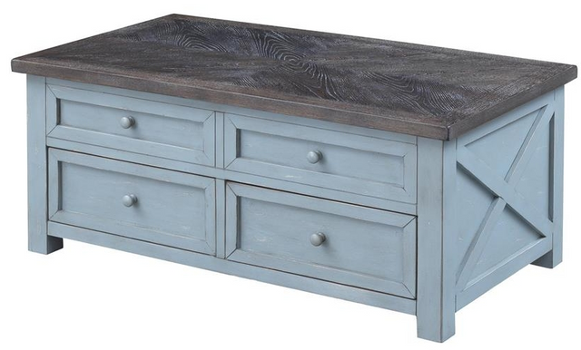Coast To Coast Accents™ Bar Harbor Blue Lift Top Cocktail Table-0