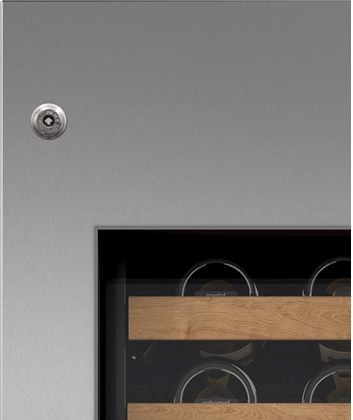 Sub-Zero® 24" Integrated Stainless Steel Wine Storage Door Panel with Pro Handle and Lock 1