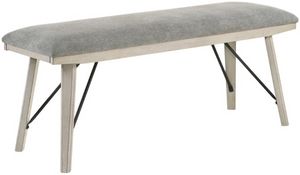 Crown Mark White Sands Gray Dining Bench