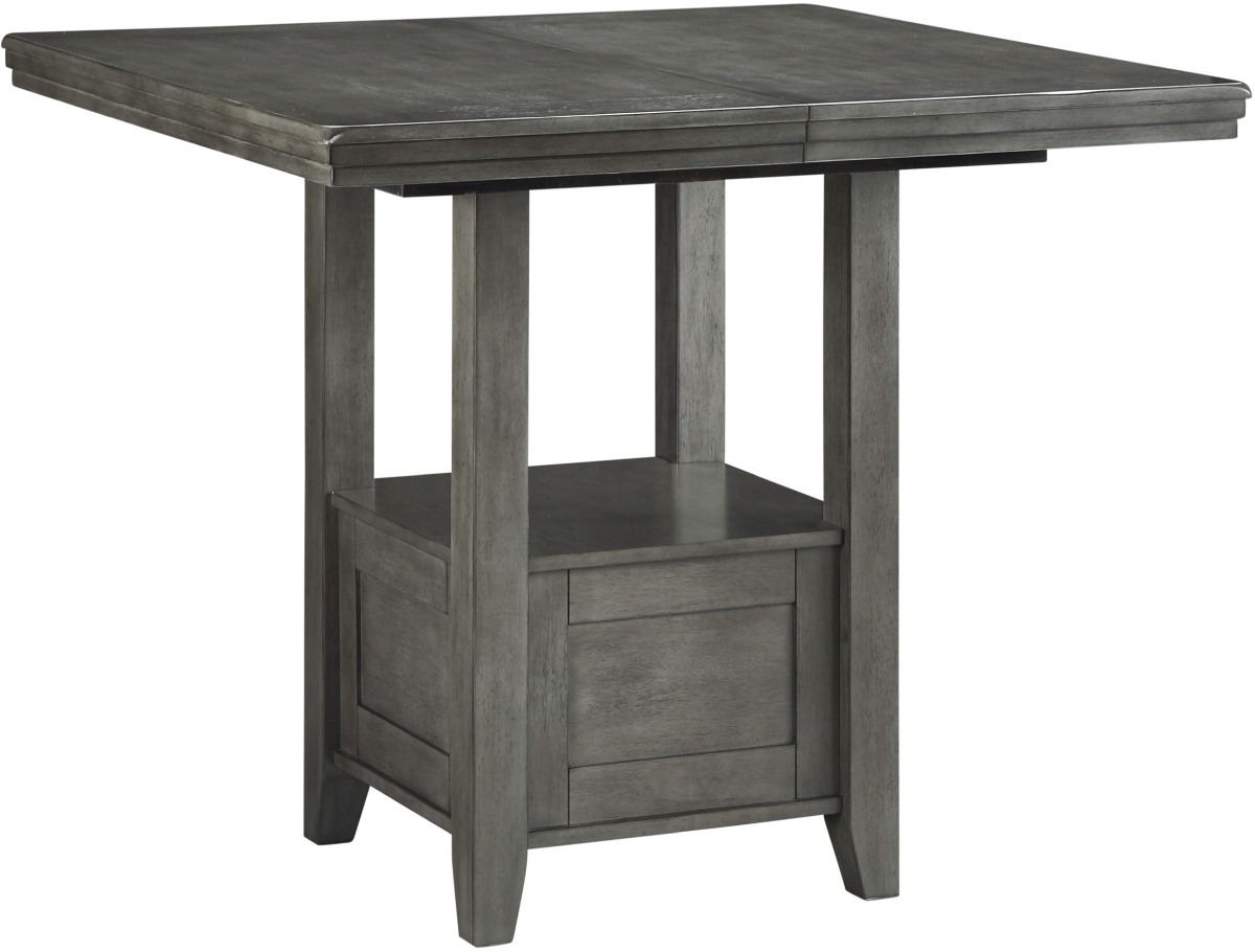 gray pedestal table