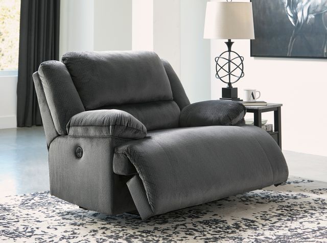 Signature Design by Ashley® Clonmel Charcoal Zero Wall Power Wide Seat Recliner 6