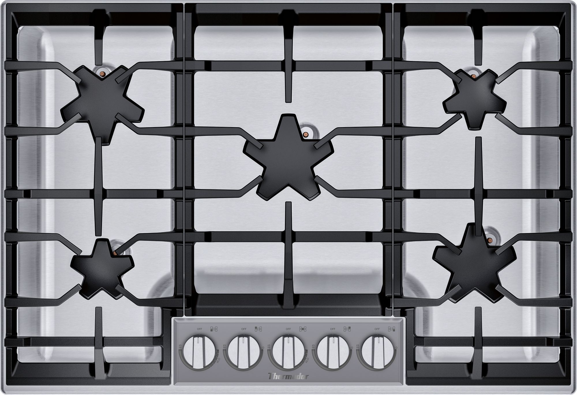 Thermador® Masterpiece® Pedestal Star® 30" Stainless Steel Gas Cooktop-SGSXP305TS