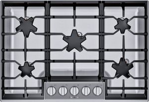 Open Box **Scratch and Dent** Thermador® Masterpiece® Pedestal Star® 30" Stainless Steel Gas Cooktop