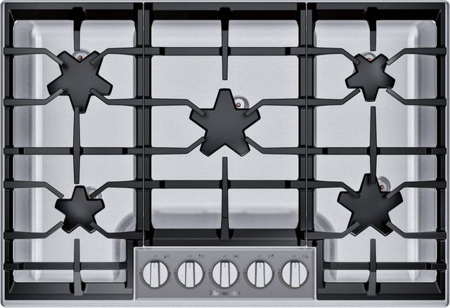 Thermador® Masterpiece® Pedestal Star® 30" Stainless Steel Gas Cooktop-SGSXP305TS-0