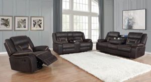 Coaster® Greer 3-Piece Dark Brown Reclining Living Room Set