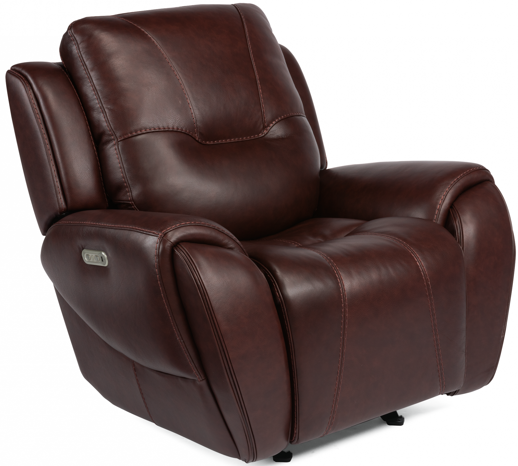 flexsteel brown power gliding recliner with power headrest