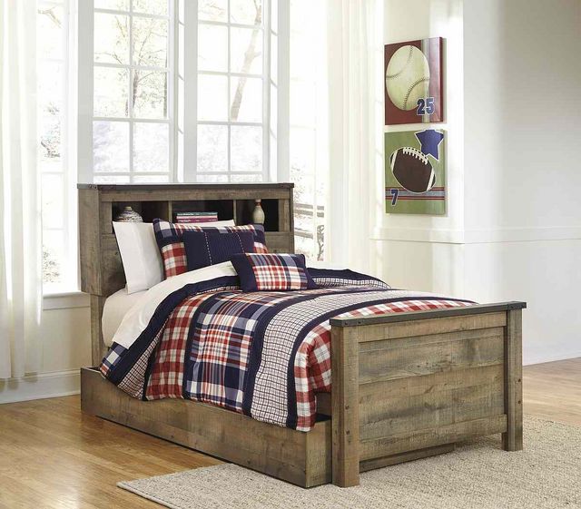 Signature Design by Ashley® Trinell Rustic Brown Twin Bookcase Storage Bed-1