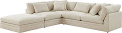 Lux Furniture Gallery 3-Piece Oyster Left-Arm Facing Sectional with Ottoman