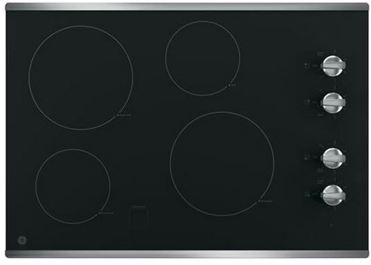 GE® 30" Stainless Steel on Black Electronic Cooktop-JP3030SJSS