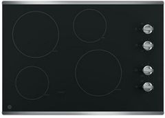 GE® 30" Stainless Steel on Black Electronic Cooktop