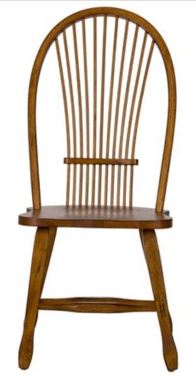 Liberty Treasures Rustic Oak Bow Back Side Chair-Black 1