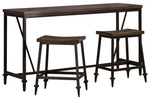 Hillsdale Furniture Trevino 3-Piece Copper Brown/Distressed Walnut Counter Height Dining Set