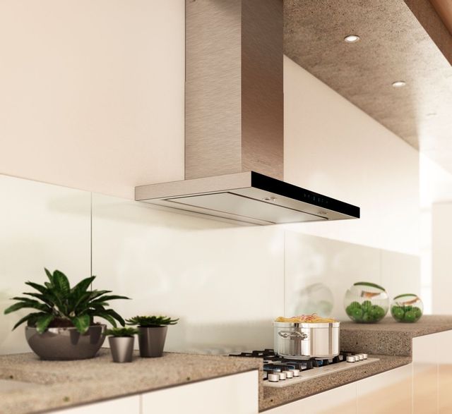 Elica Techne Series Lugano 30" Stainless Steel with Black Glass Wall Mounted Range Hood-2