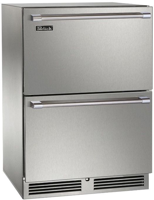 Perlick® Signature Stainless Steel 24" Dual Zone Freezer Drawer-0