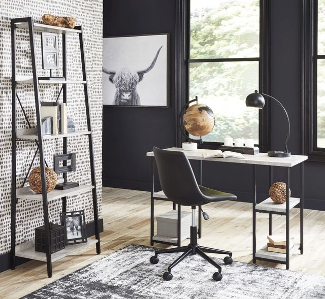 Signature Design by Ashley® Lazabon 2-Piece Black/Gray Home Office Desk and Storage Set-3