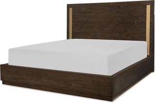 Legacy Classic Modern Austin By Rachael Ray California King Panel Bed With Brass Finish Wood Accents