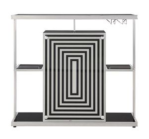 Coaster® Zinnia Glossy Black And White 2-Tier Bar Unit