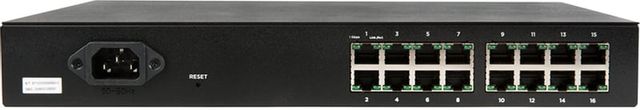 SnapAV Araknis Networks® 110 Series Black 16 Rear Ports Unmanaged+ Gigabit Switch 1
