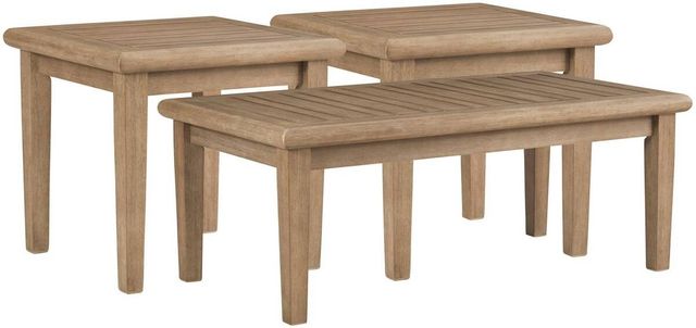 Signature Design by Ashley® Gerianne 3-Piece Grayish Brown Outdoor Table Set-0