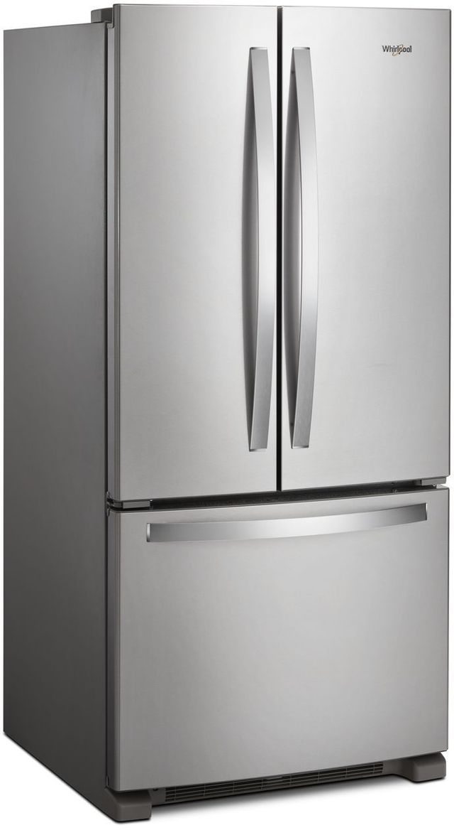 Réfrigérateur à portes françaises de 33 po Whirlpool® de 22,1 pi³ - Acier inoxydable résistant aux traces de doigts 1