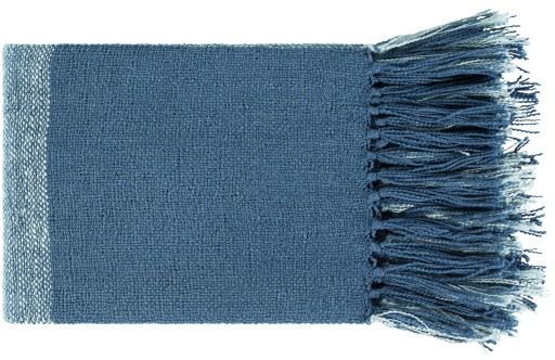 Surya Bufflonne Bright Blue 50"x60" Throw Blanket-1