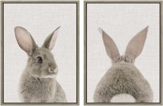 Signature Design by Ashley® Wittley Set of 2 Gray Bunny Wall Art