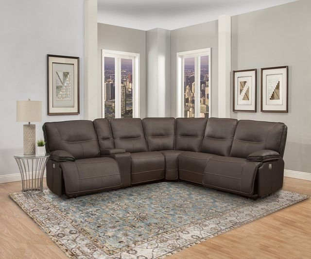 Parker House® Spartacus 6-Piece Chocolate Power Reclining Sectional-1