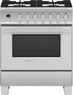 Fisher & Paykel 30" Brushed Stainless Steel Free Standing Dual Fuel Range-OR30SCG6X1