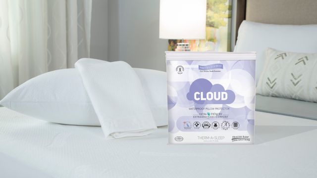Protect-A-Bed® Therm-A-Sleep White Cloud Waterproof Queen Pillow Protector-1