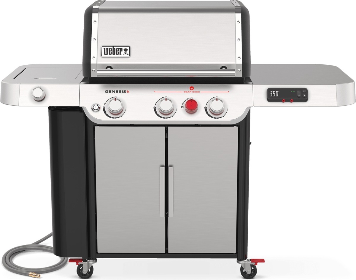 Weber Grills® Genesis 62" Stainless Steel Smart NG Freestanding Grill with Side Burner