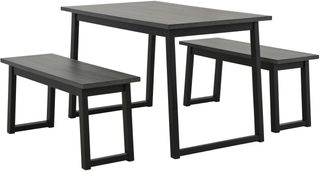 Signature Design by Ashley® Garvine 3-Piece Black and Gray Table and Bench Set