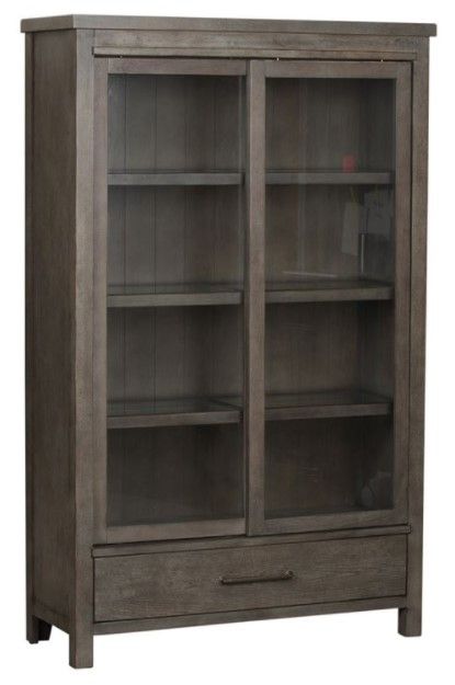 Liberty Furniture Modern Farmhouse Dark Gray Display Cabinet-1