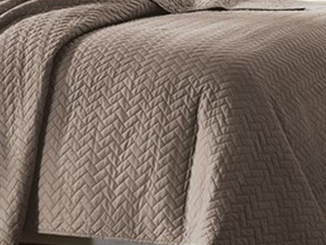 Olliix by Hampton Hill Taupe Queen Velvet Touch Coverlet Set-2